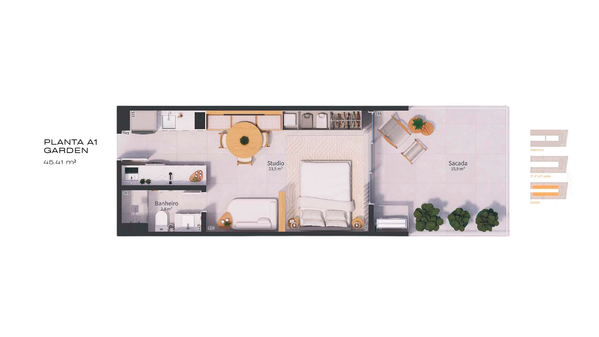 Planta baixa — Studio A1 Garden